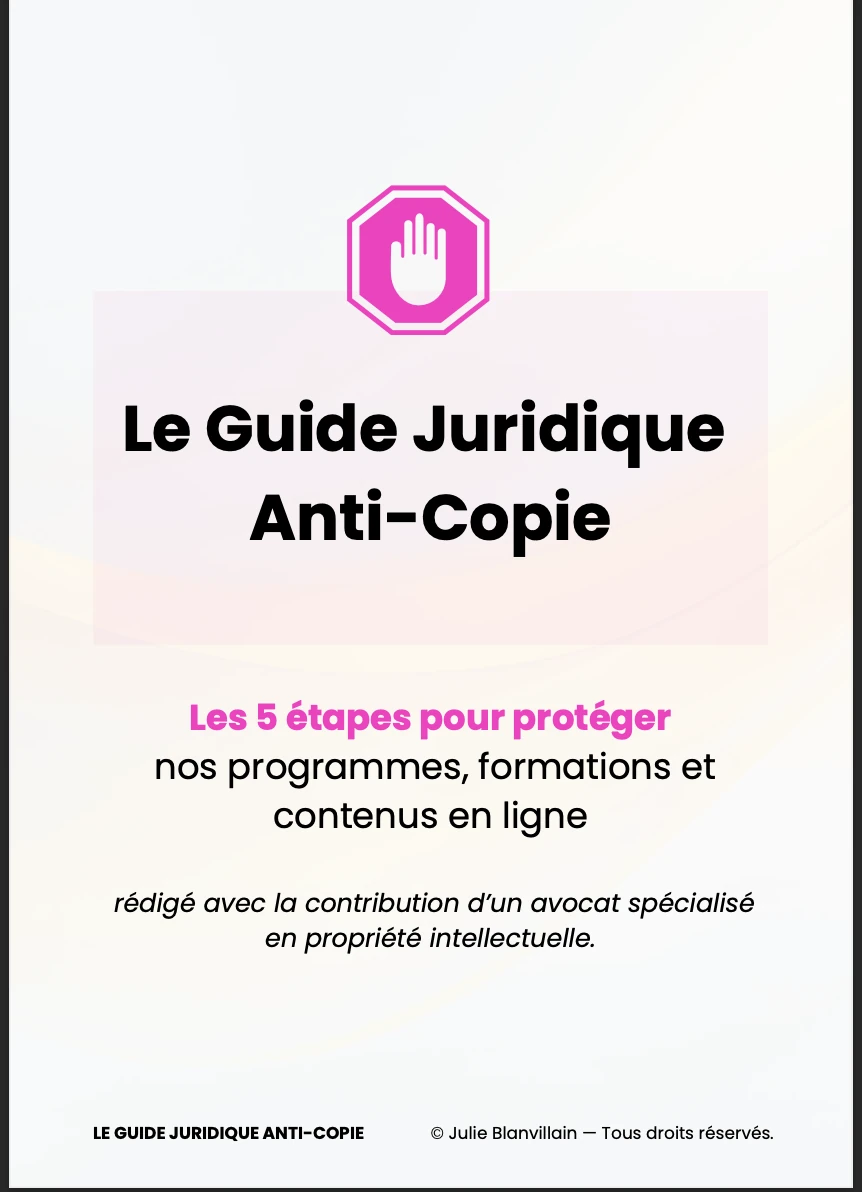 Le Guide Juridique Anti-Copie, support fourni dans la formation