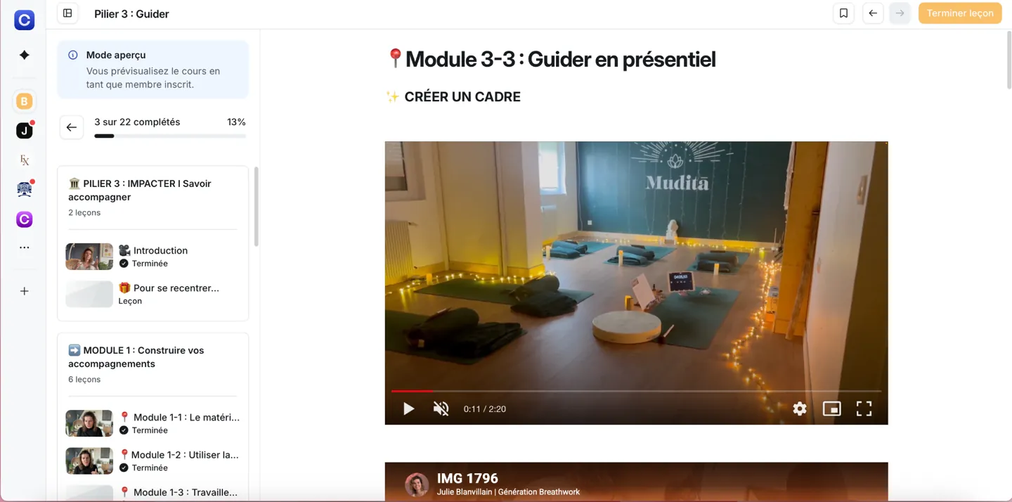 Aperçu du cours du pilier 3